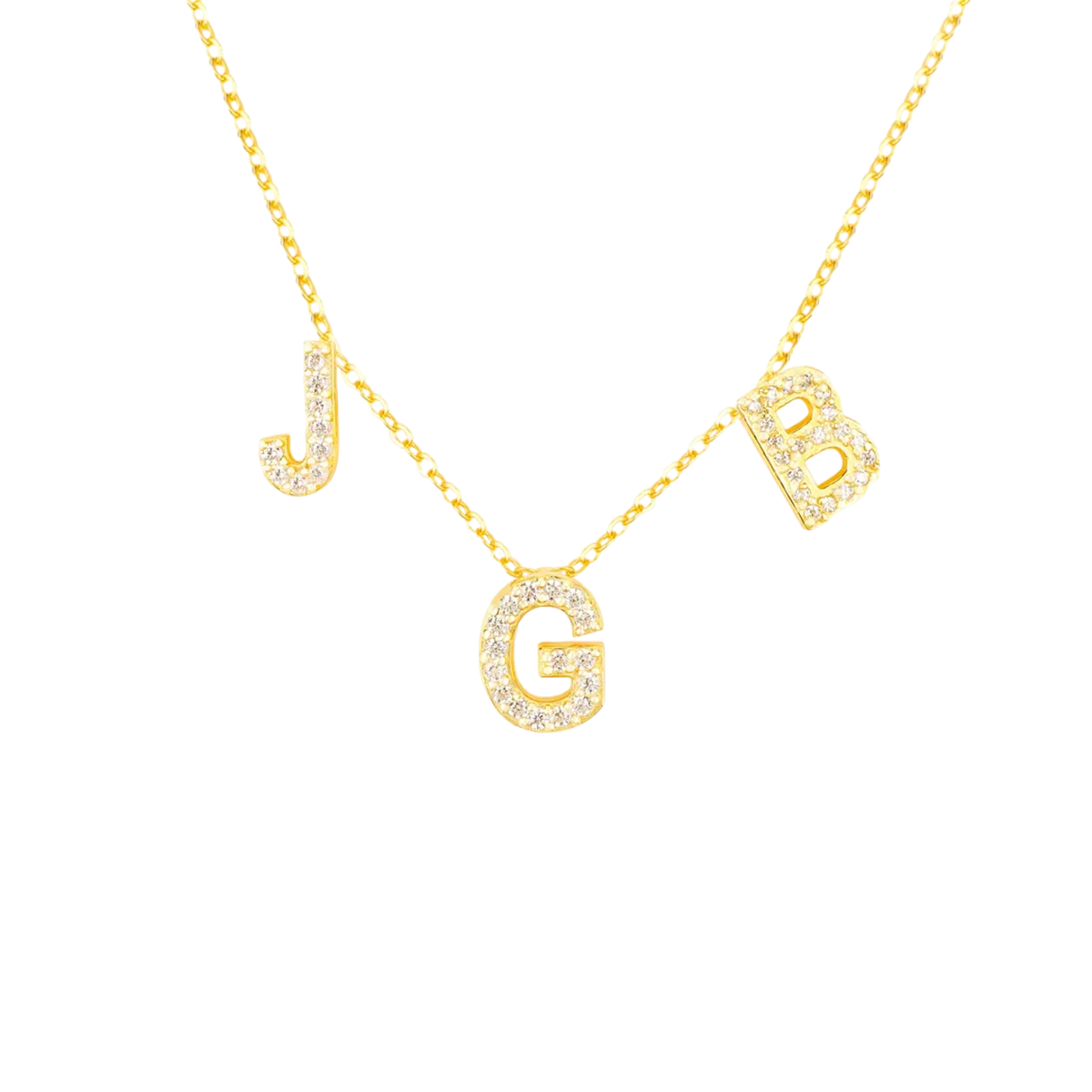 Diamond Triple Initial Necklace