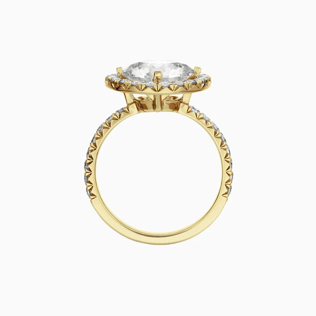 Diamond2 Solitaire Halo Ring with embellished band