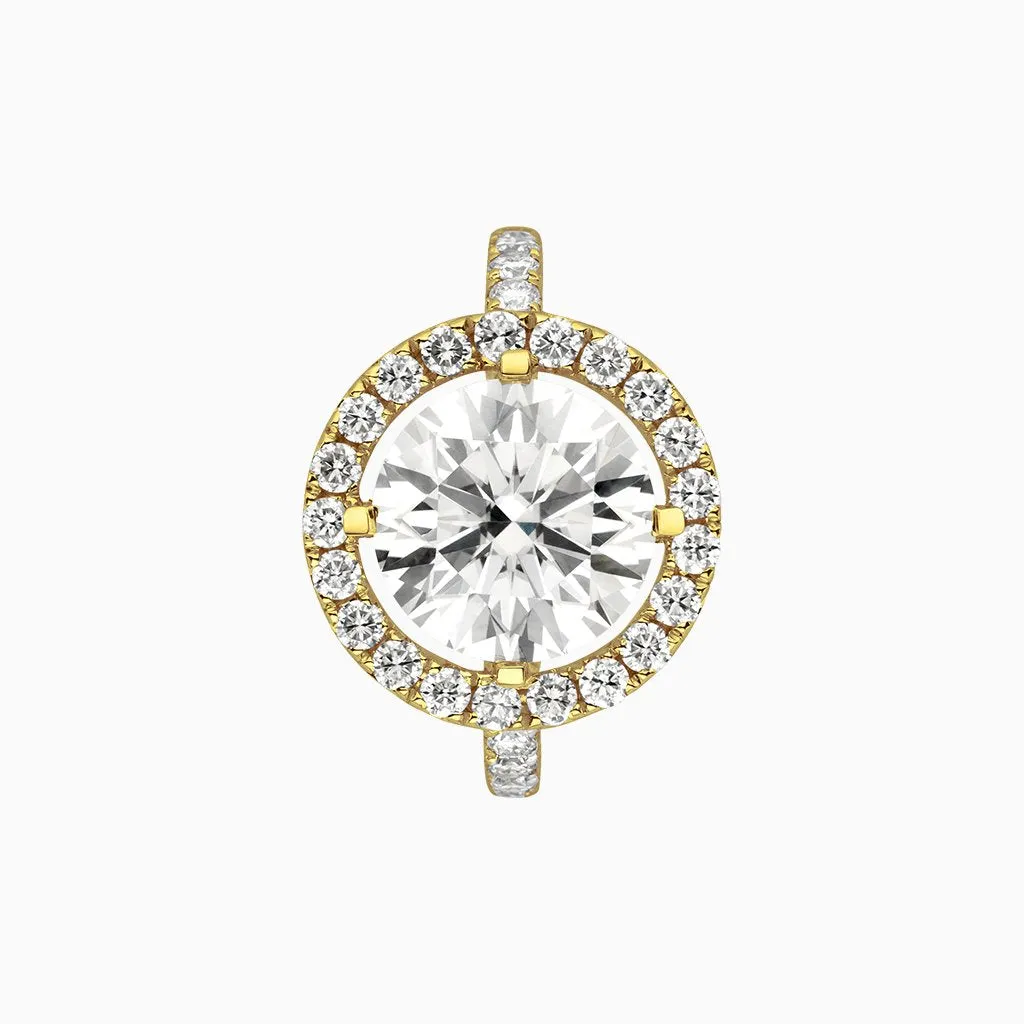 Diamond2 Solitaire Halo Ring with embellished band