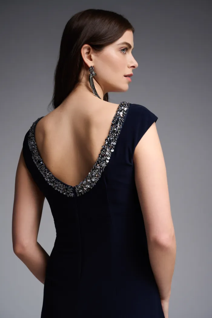 Embellished Neckline Gown