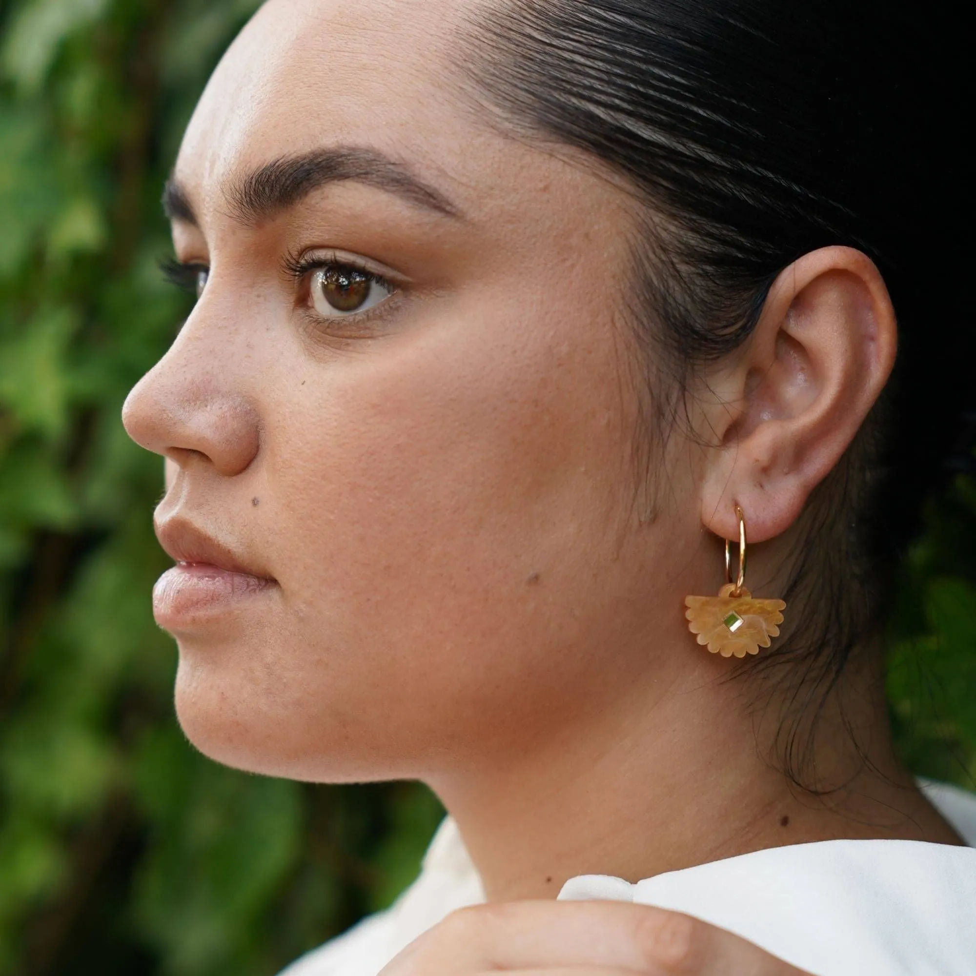 Fantail Earrings - Honey