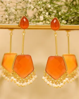 Flame Orange Handcrafted Earrings