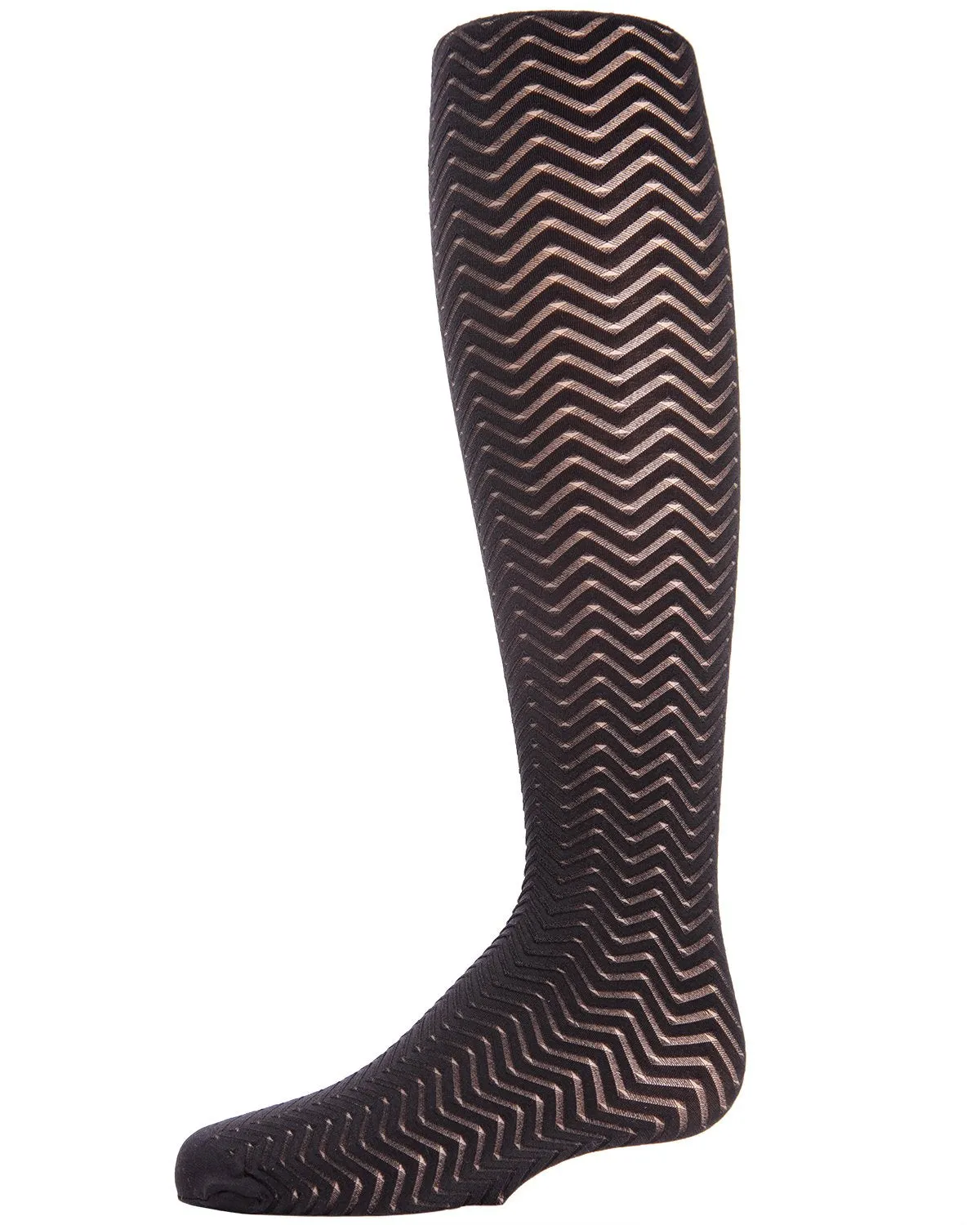 Girls' Chevron Wave Sheer Nylon Tights