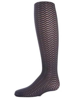 Girls' Chevron Wave Sheer Nylon Tights