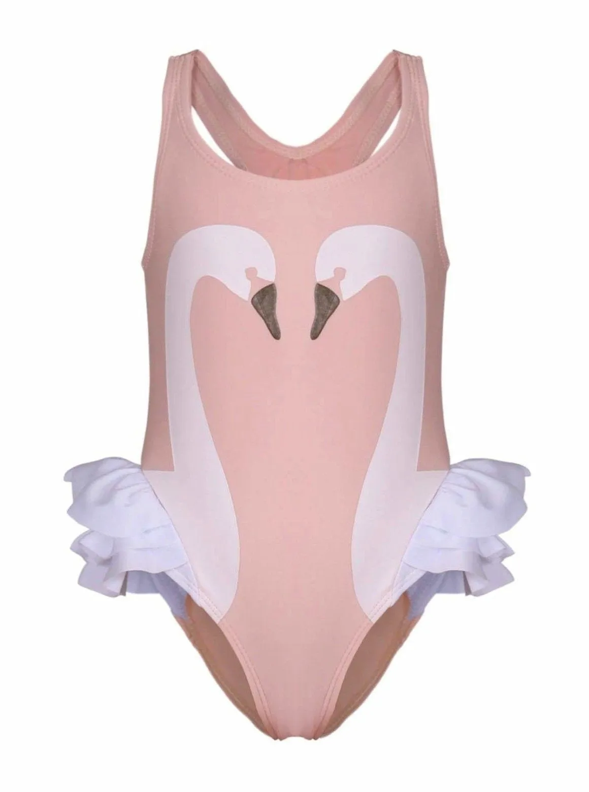 Girls Swan One Piece Swimwear