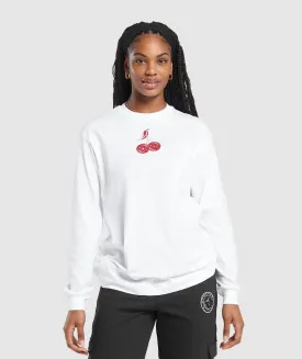 Gymshark Barbell Cherries Long Sleeve Top - White