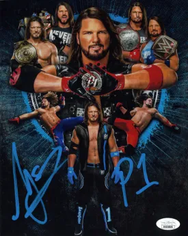 Highspots - AJ Styles "Collage" Metallic Hand Signed 8x10 *Inc COA*