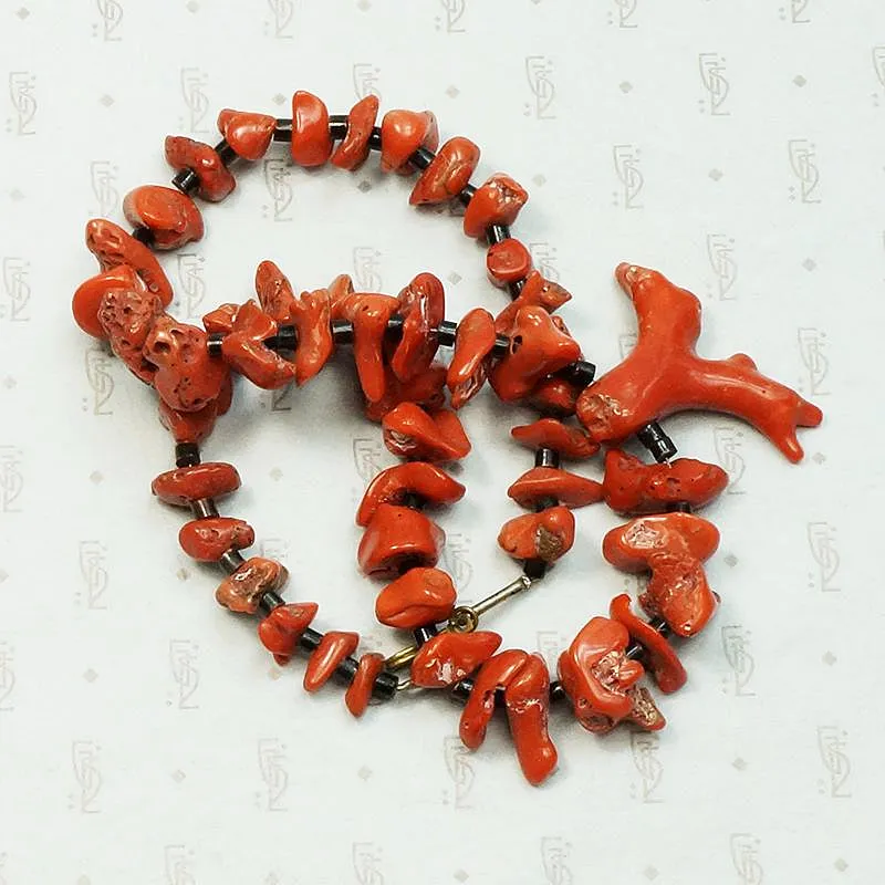 Incredible Red & Black Coral Necklace