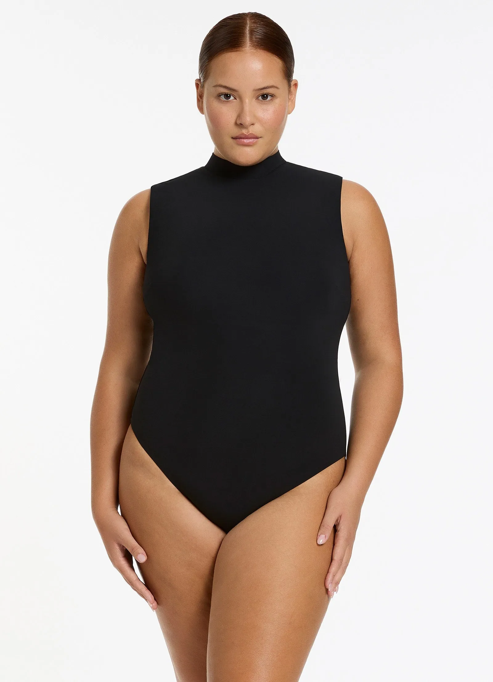 Jetset Sleeveless High Neck One Piece - Black