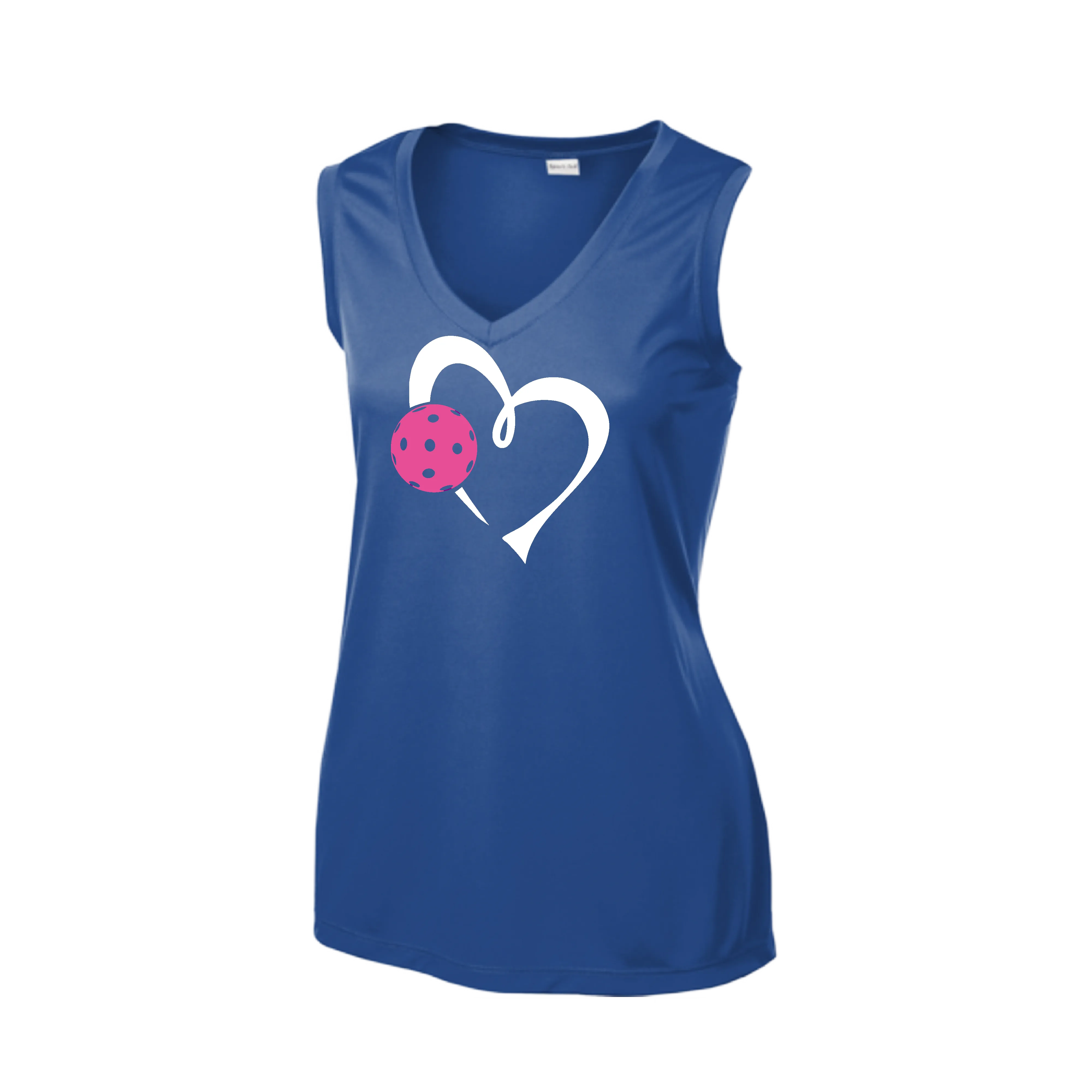 Love Pickleball Heart (Pink) | Women’s Sleeveless Shirt | 100% Polyester