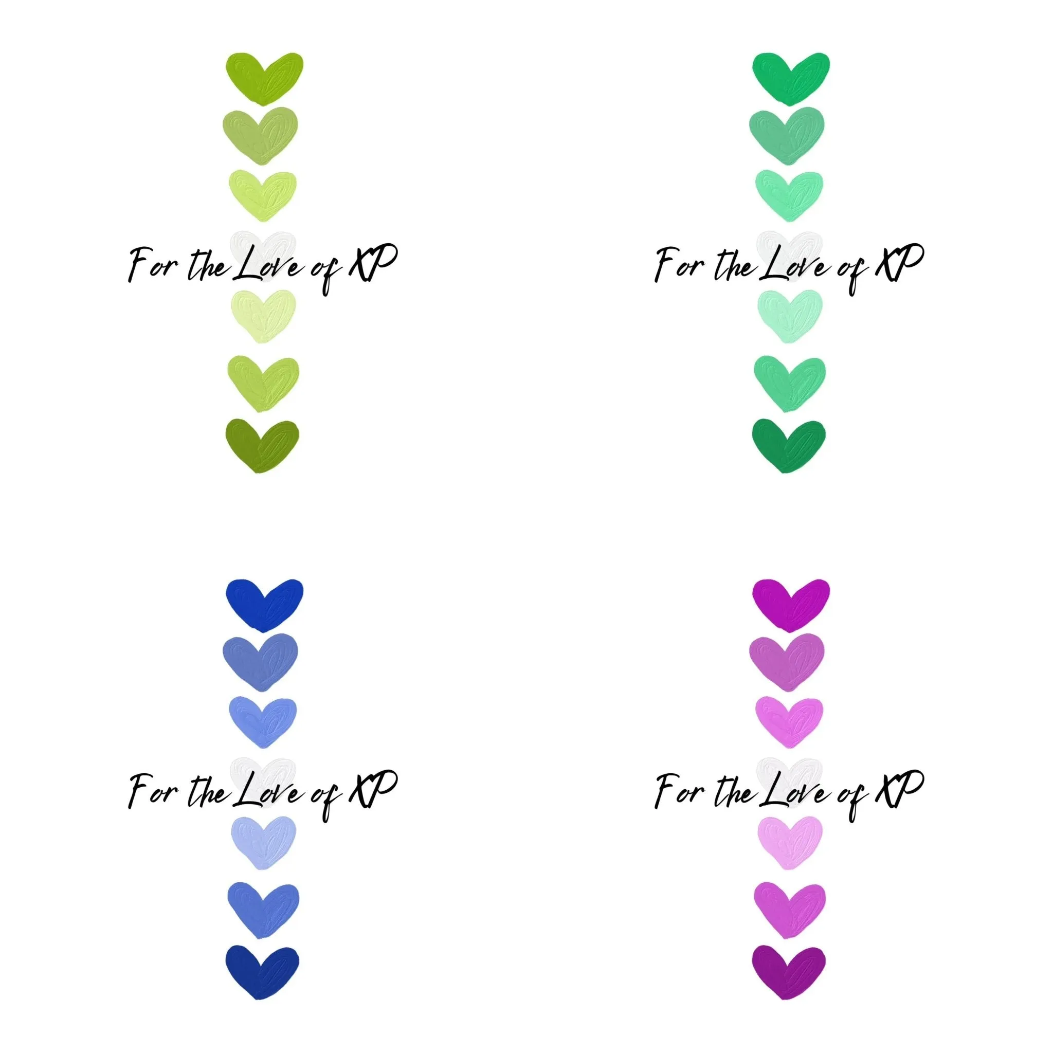 Love XP Hearts Kiss-Cut Vinyl Decals