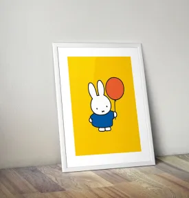 Miffy Holding a Balloon Framed Mini Poster