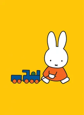 Miffy Pulling a Toy Train Mini Poster