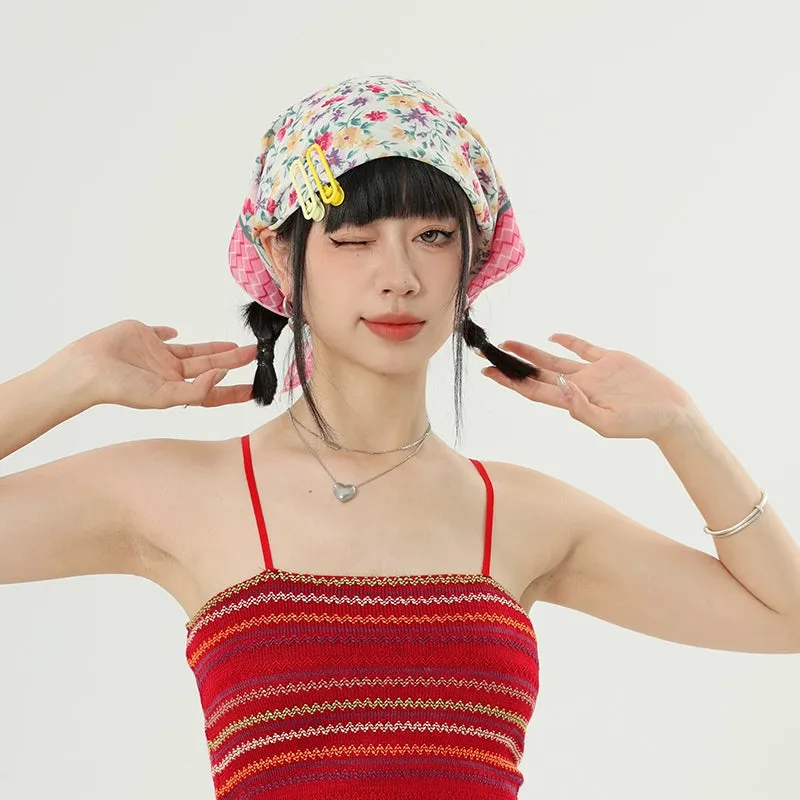 Multicolor Beach Bandana with Hair Clips