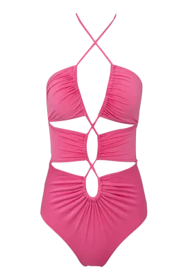 Naomi Fuchsia Cutout One Piece Swimsuit