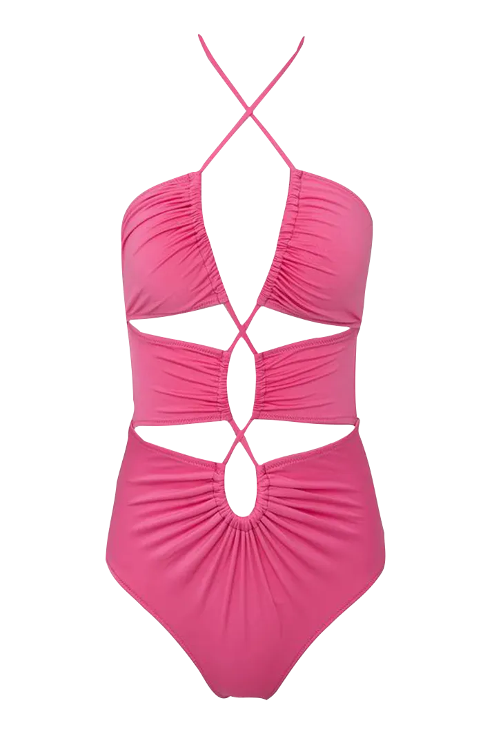 Naomi Fuchsia Cutout One Piece Swimsuit