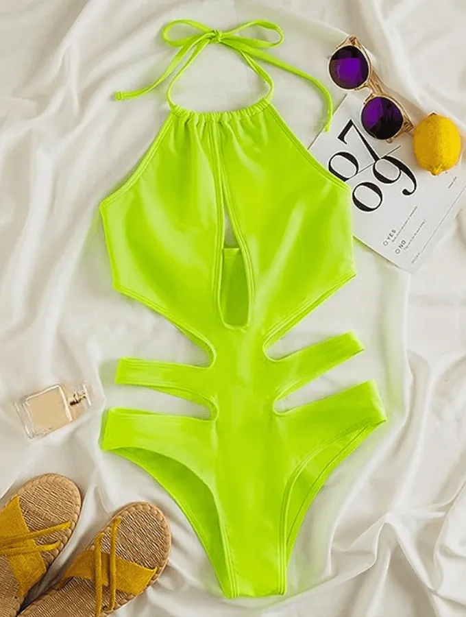 NEON LIME HOLLOW ONE PIECE