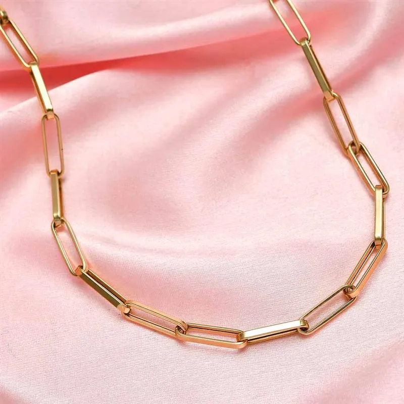 Paperclip Necklace in 14K Yellow Gold