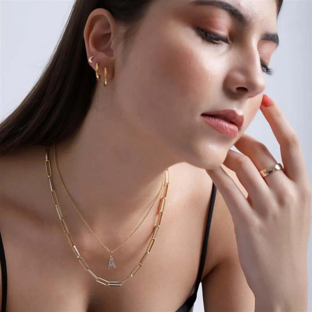 Paperclip Necklace in 14K Yellow Gold