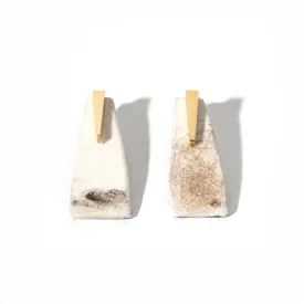 Pillar 2-in-1 Earrings - Raku   Brass