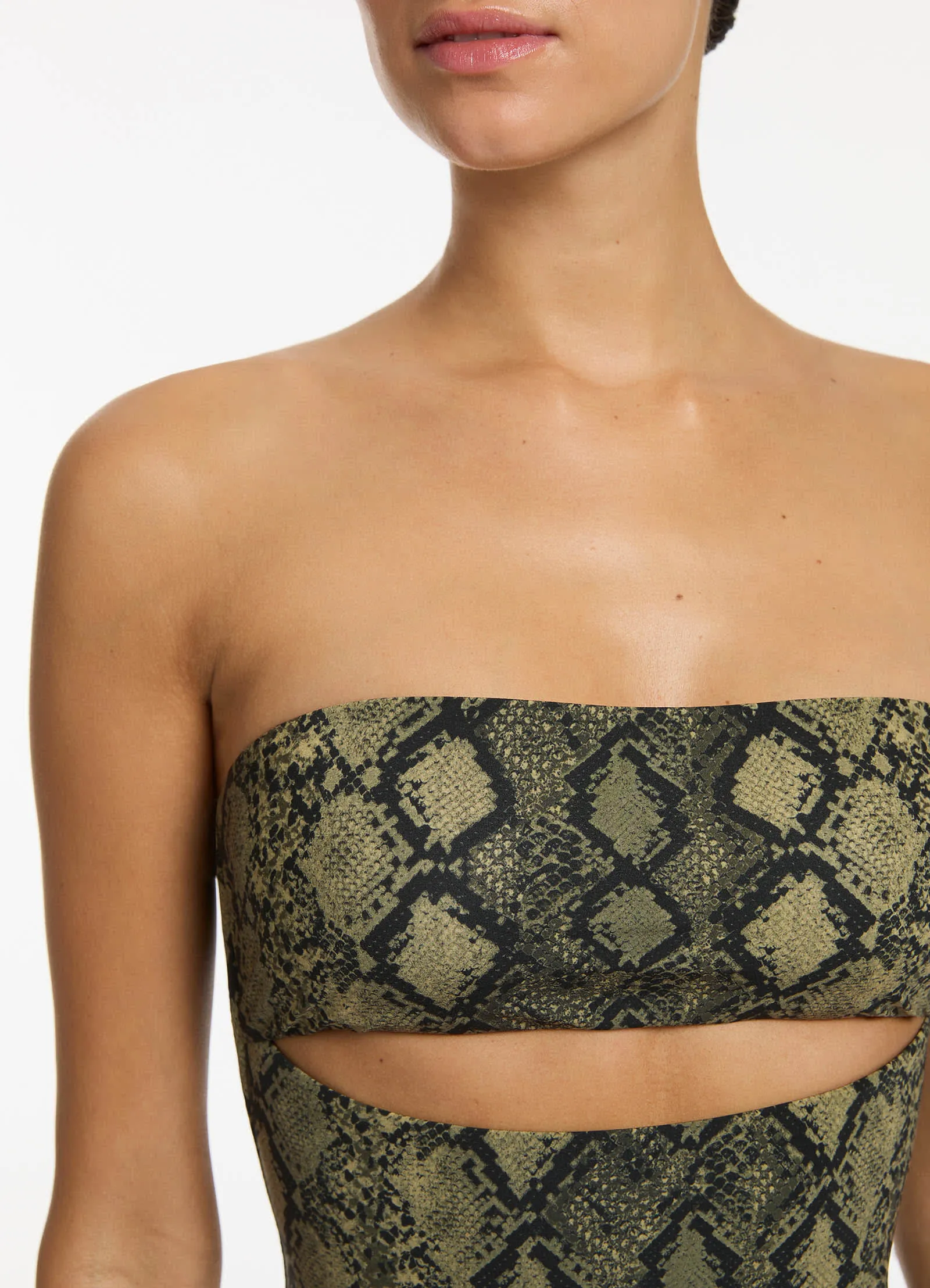 Python Splice Bandeau One Piece - Olive