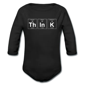 "ThInK" (white) - Baby Long Sleeve One Piece