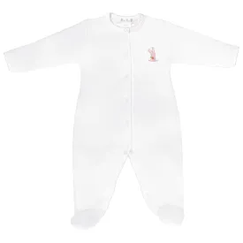 Rabbits Embroidery Footie | Baby Girl