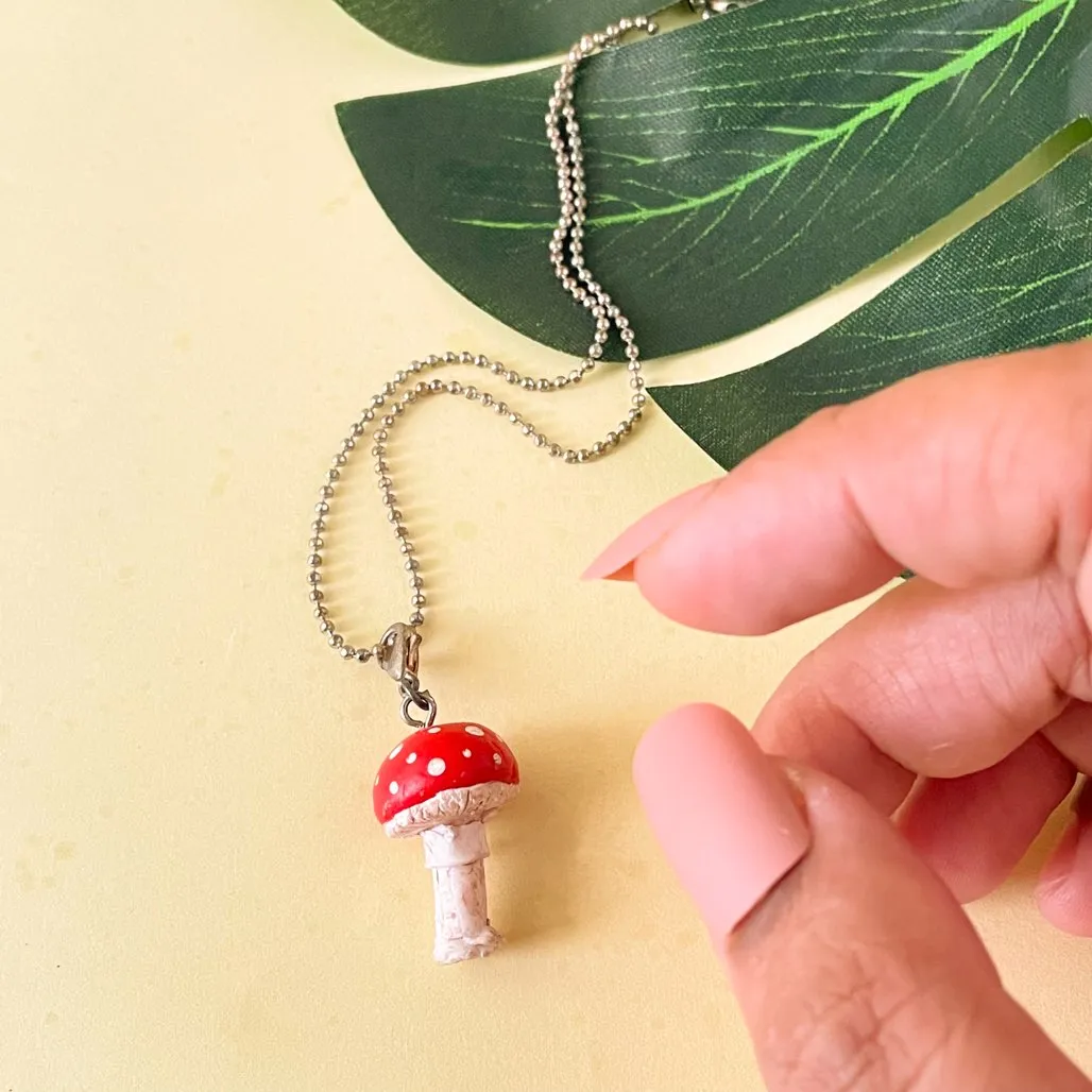 Red Mushroom Miniature Charm Pendant