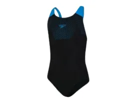 Speedo Placement Muscleback Ladies Swimsuit (Black/Blue)