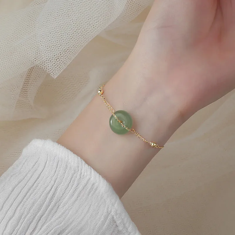 Synthetic Jade Ring Bracelet