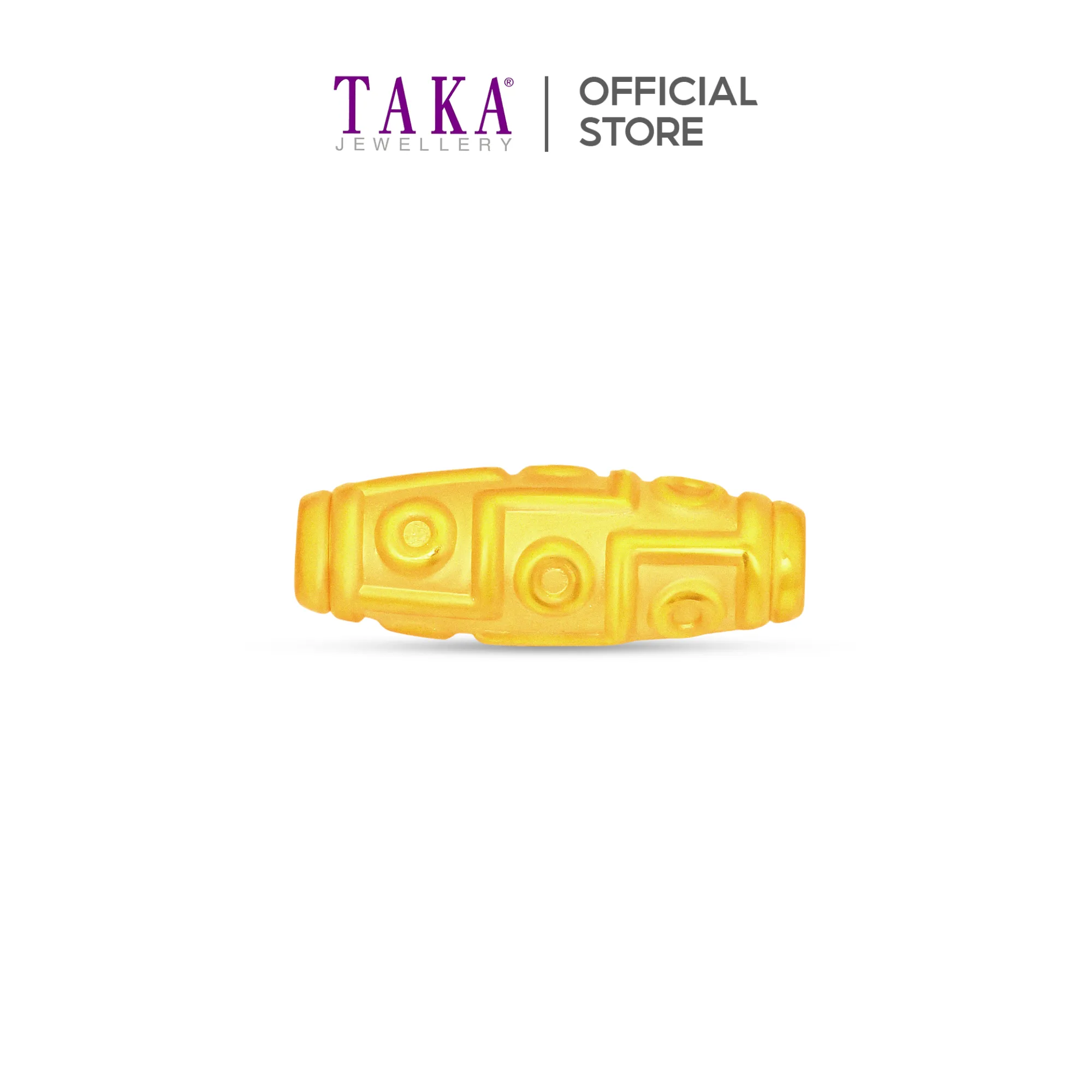 TAKA Jewellery 999 Pure Gold Charm Tibetan Dzi