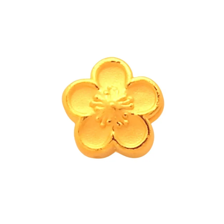 TAKA Jewellery 999 Pure Gold Flower Charm Beads Bracelet