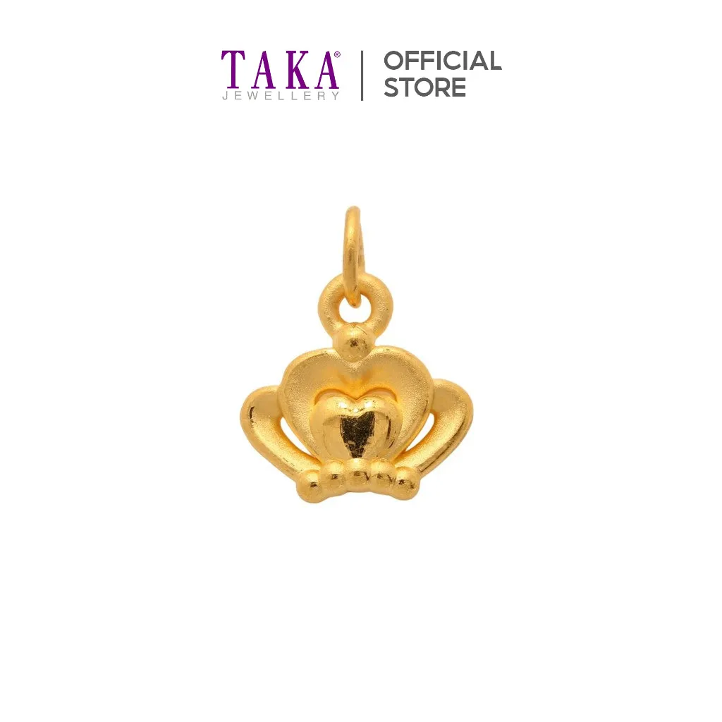 TAKA Jewellery 999 Pure Gold Pendant Crown