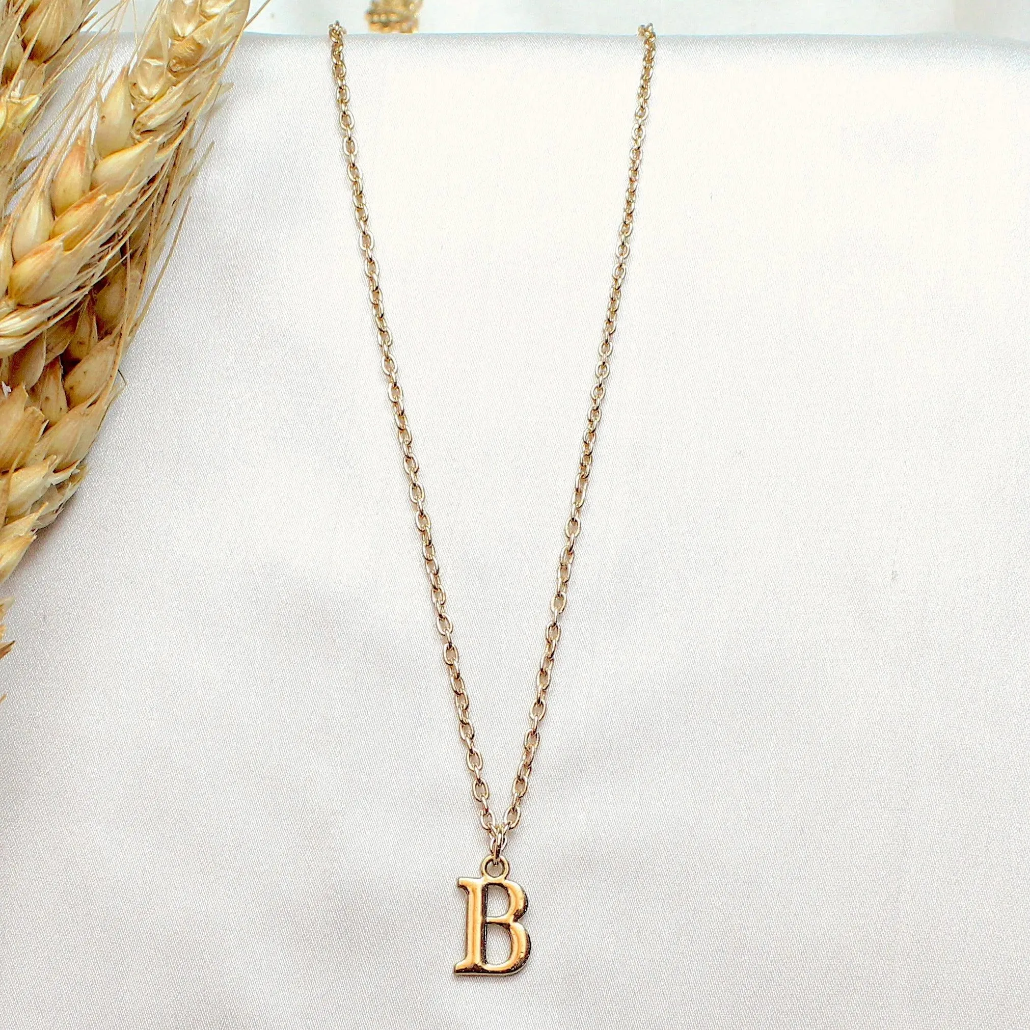 TFC Small Letter B - Gold Plated Pendant Necklace