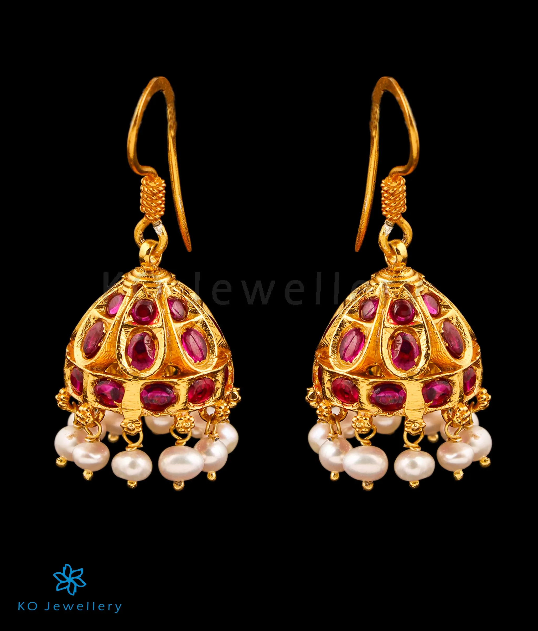 The Atyuha Silver Pearl Jhumkas