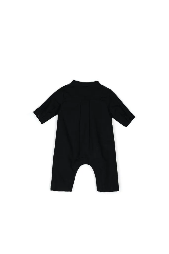 The Bayang Babies Baju Melayu Jumpsuit - Black