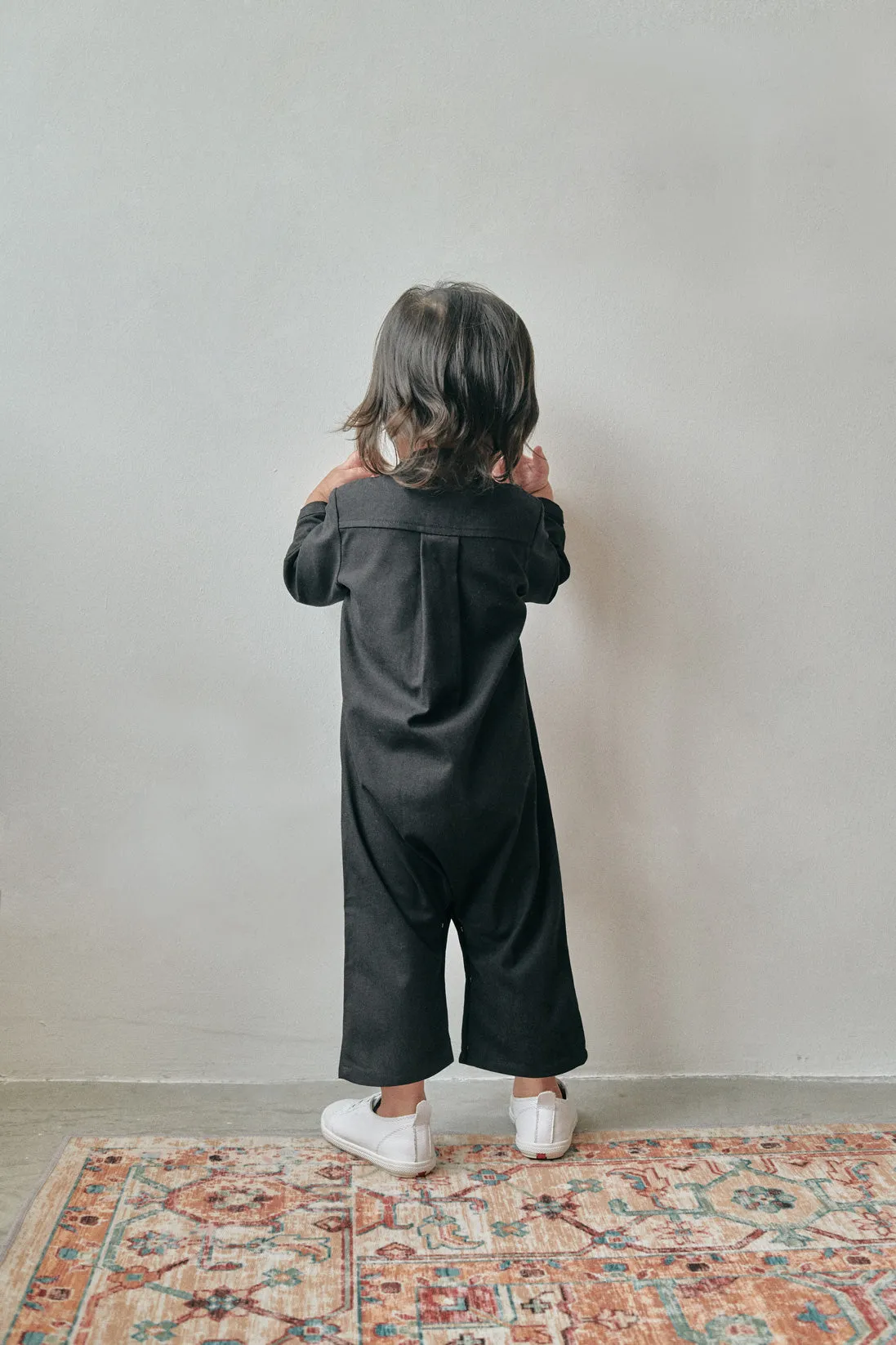 The Bayang Babies Baju Melayu Jumpsuit - Black