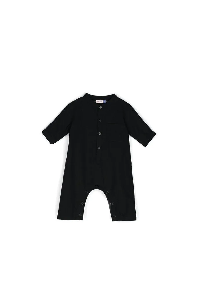 The Bayang Babies Baju Melayu Jumpsuit - Black