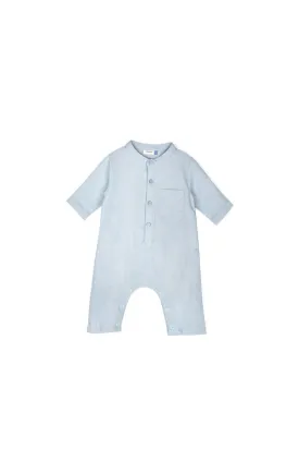 The Bayang Babies Baju Melayu Jumpsuit - Light Pigeon Blue