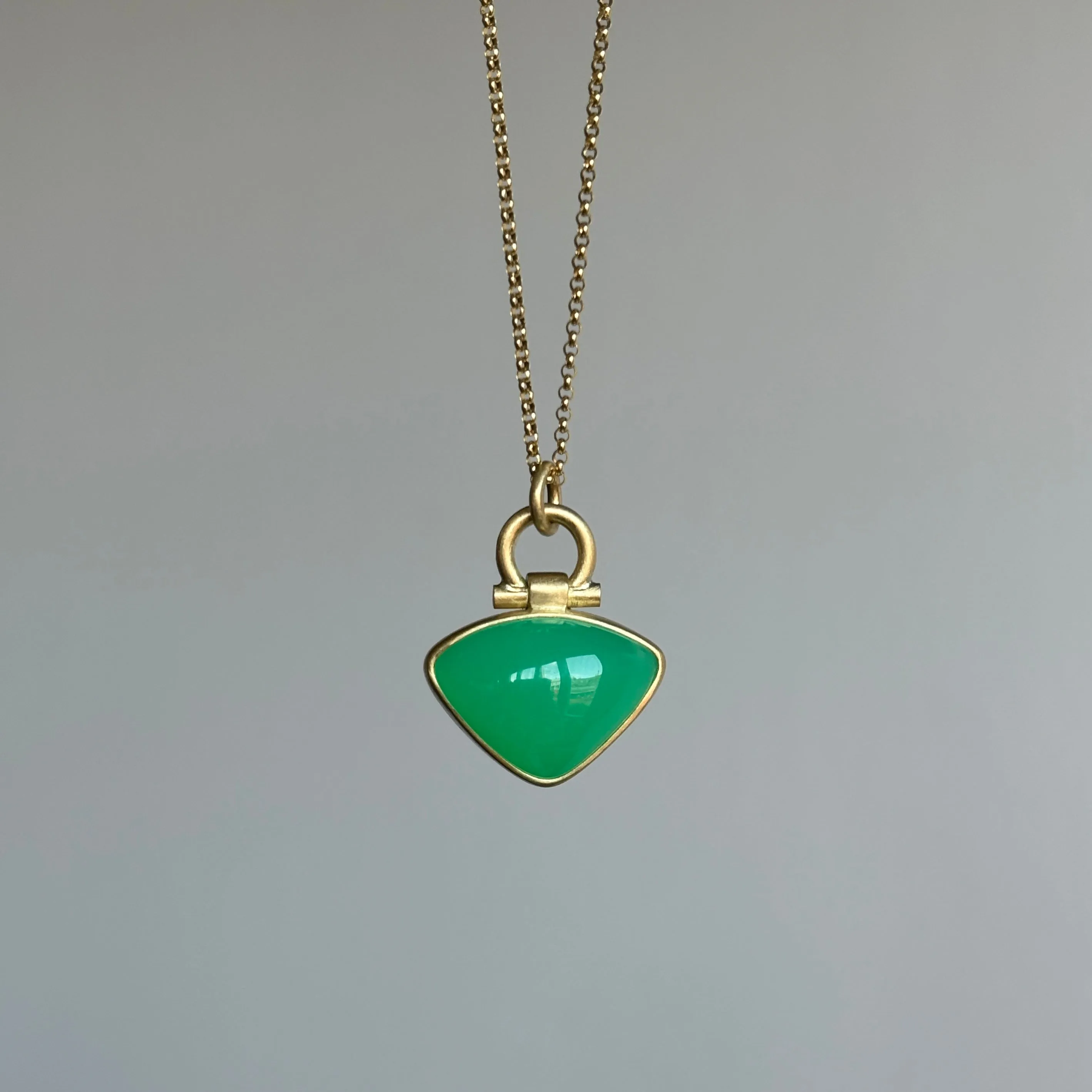 Triangle Chrysoprase Pendant