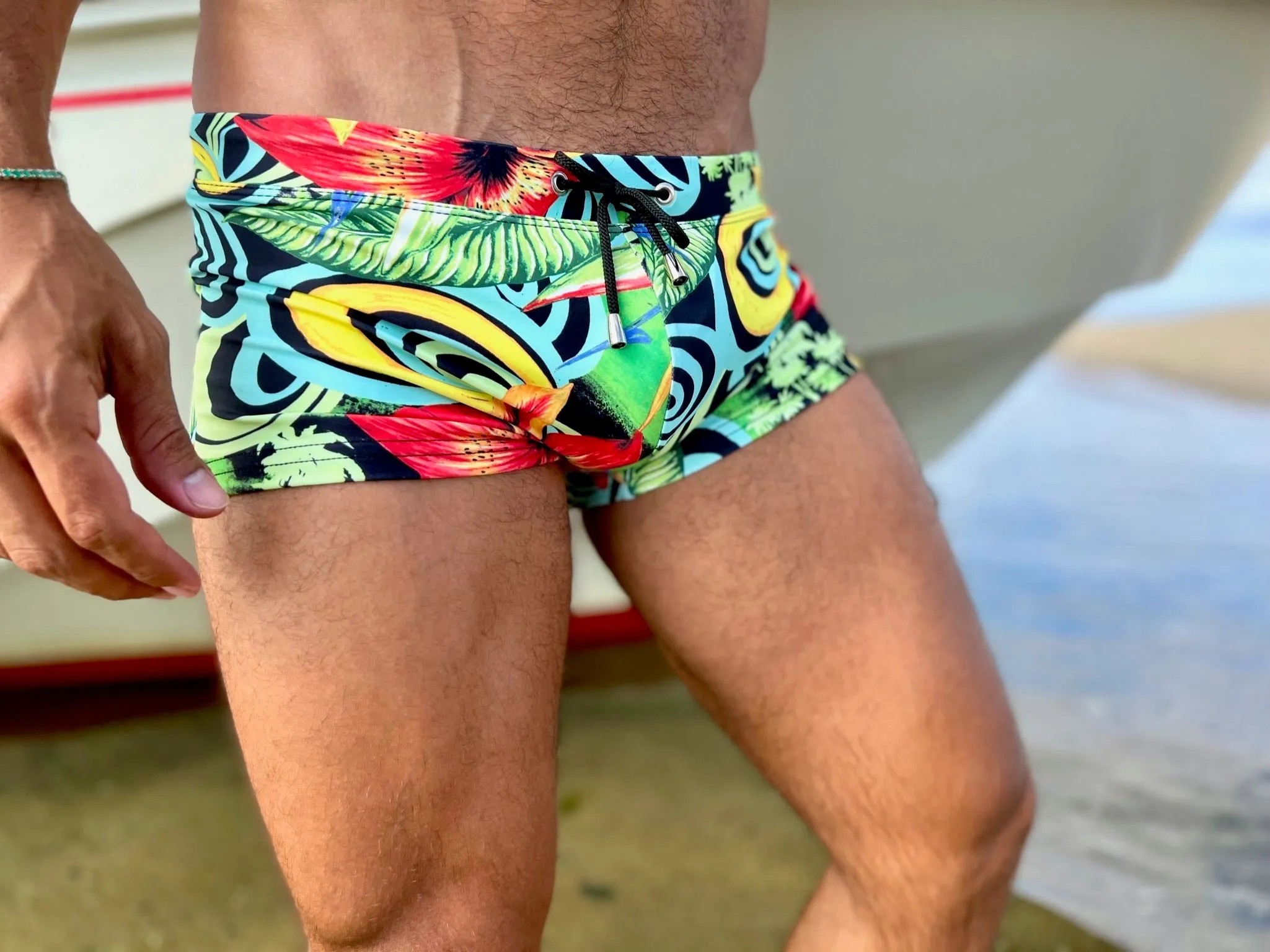 trippy flora swim trunk