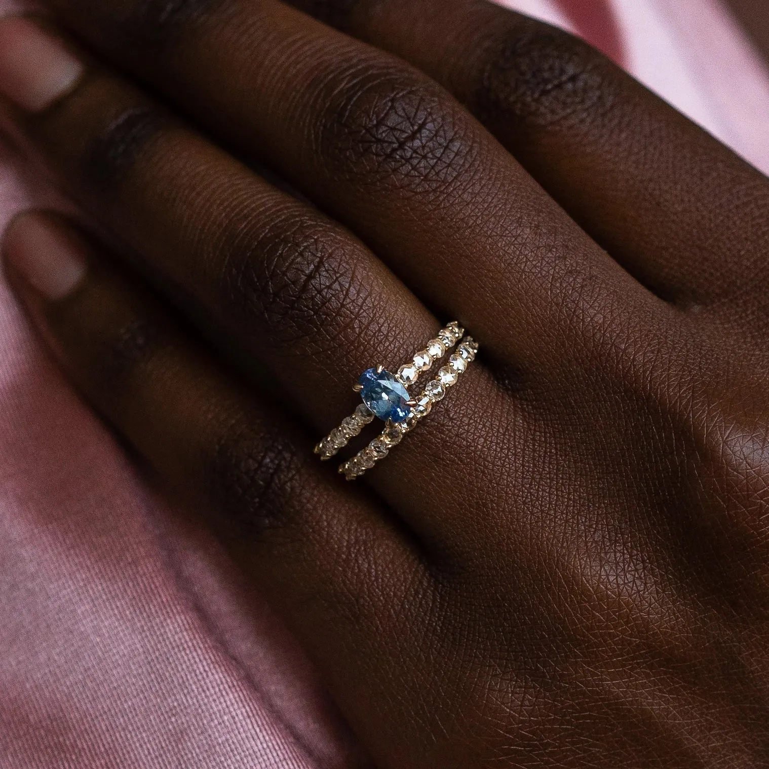 unnamed 3 one-of-a-kind ring - 14k yellow gold, blue oval sapphire