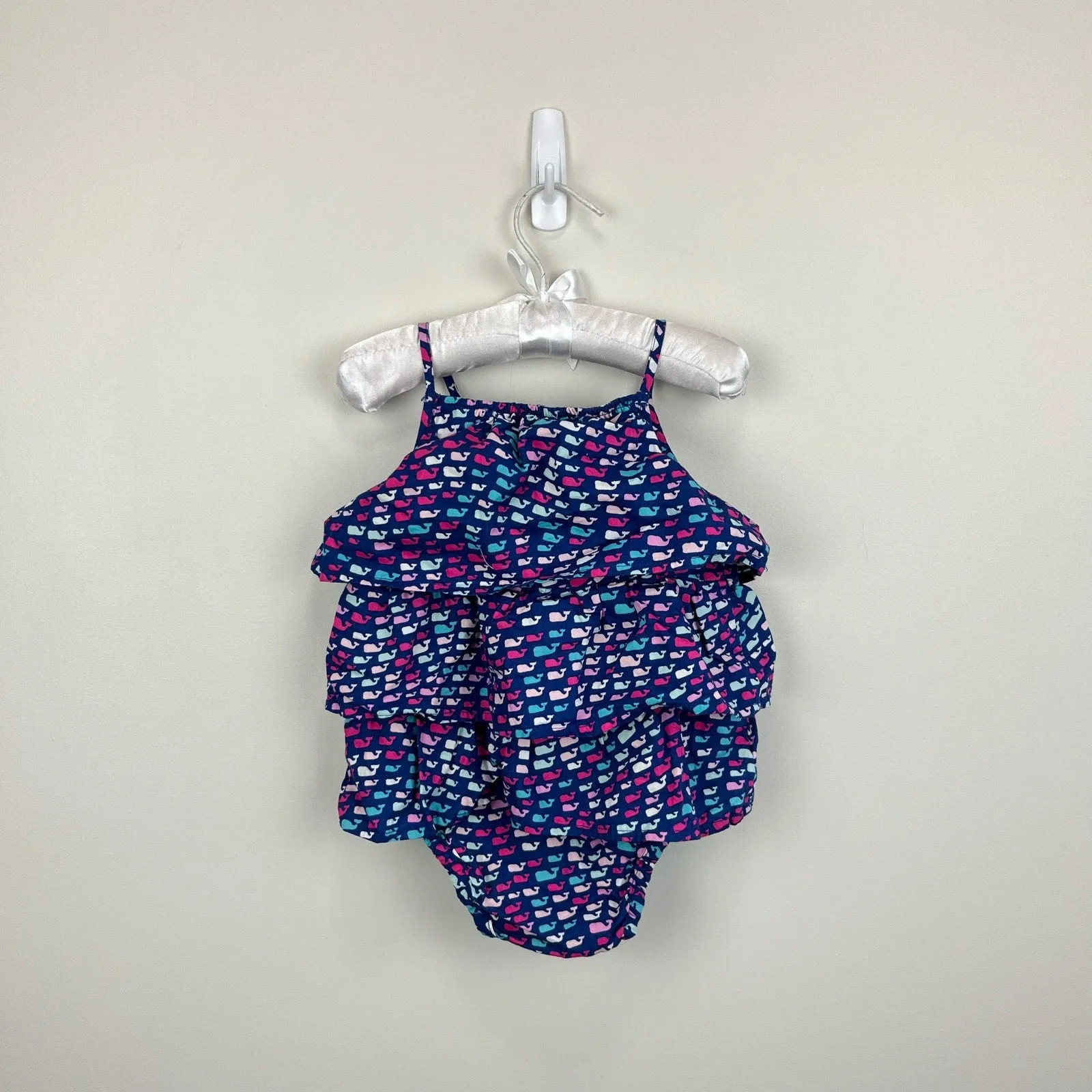 Vineyard Vines Ruffle Whale Romper 3-6 Months