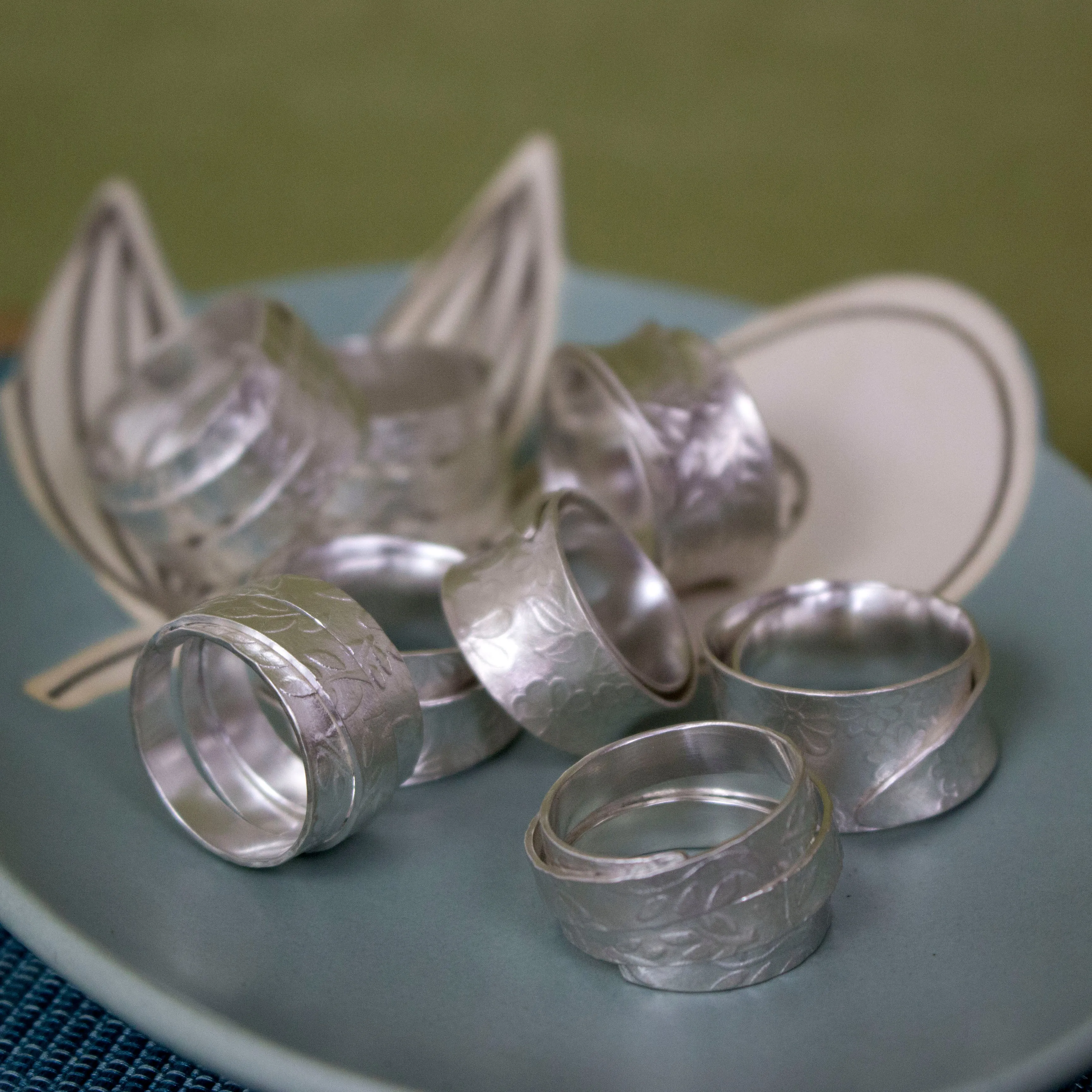 Watercolour Blossom Ribbon Ring