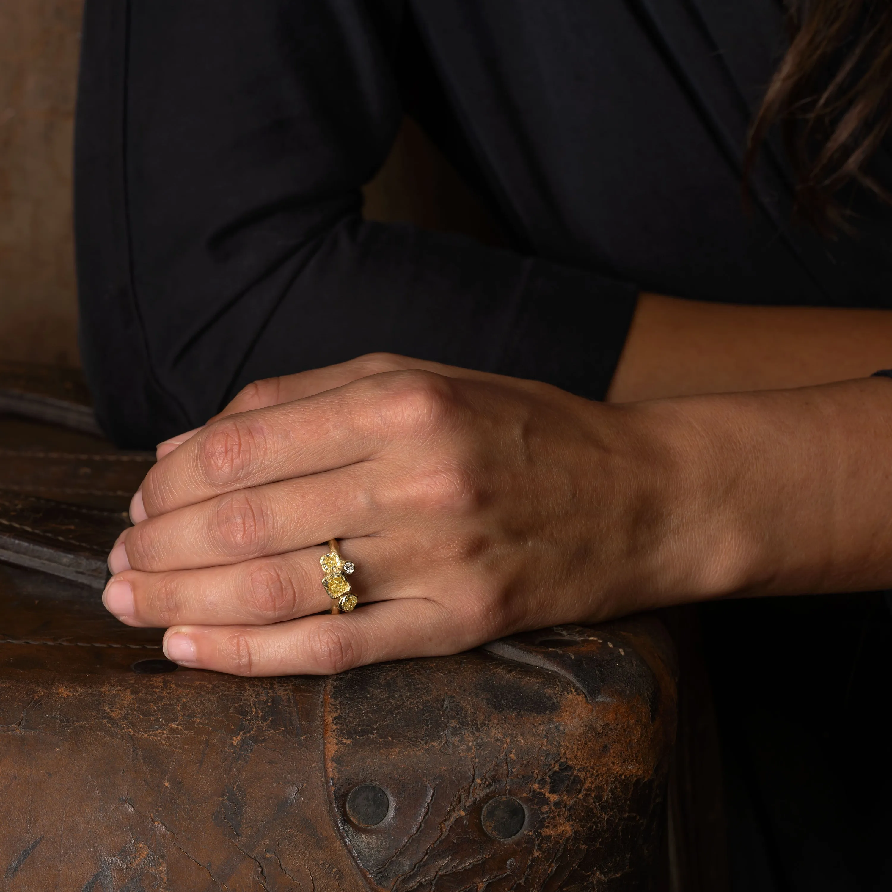 Yellow Diamond Carn Ring