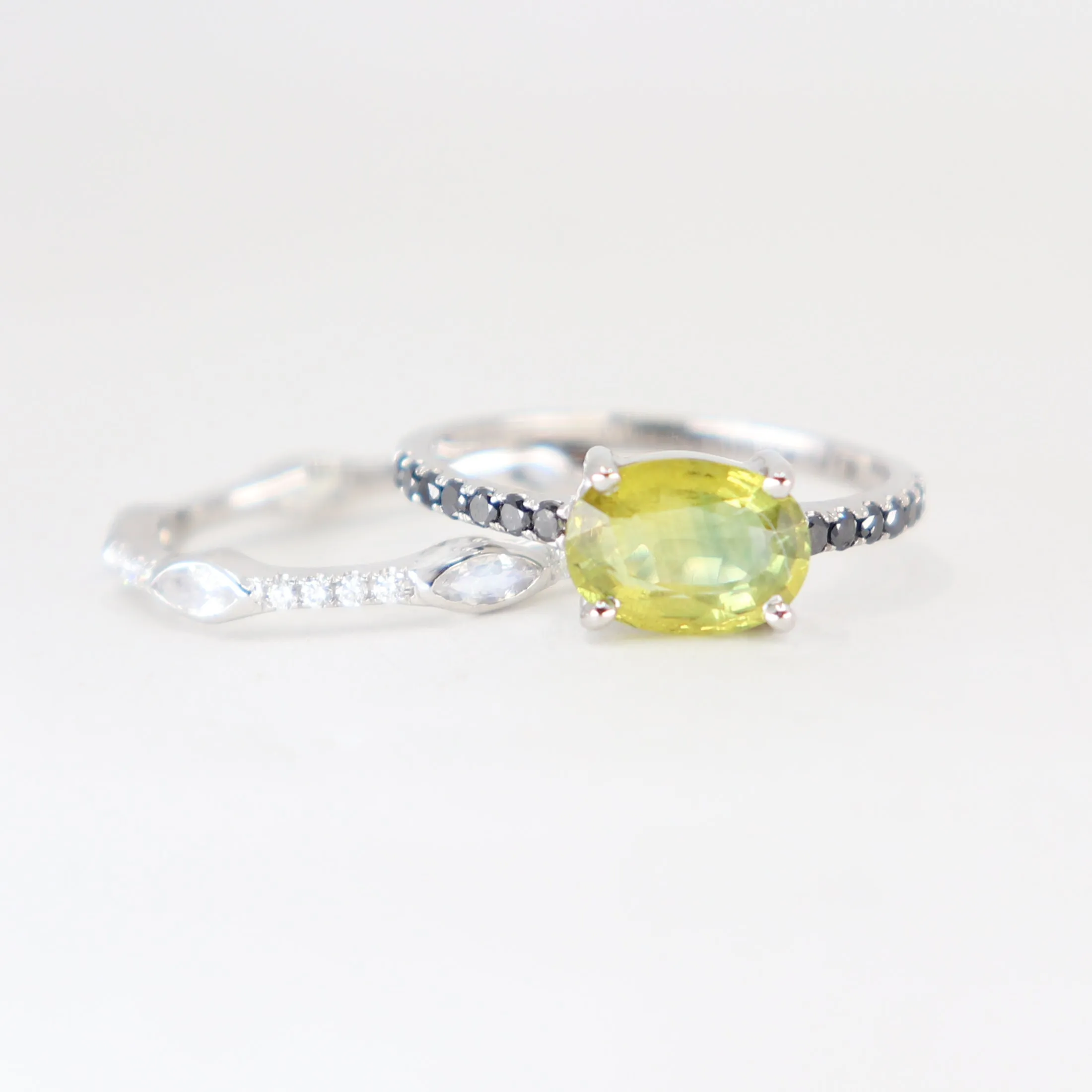 Yellow Sapphire and Black Diamond