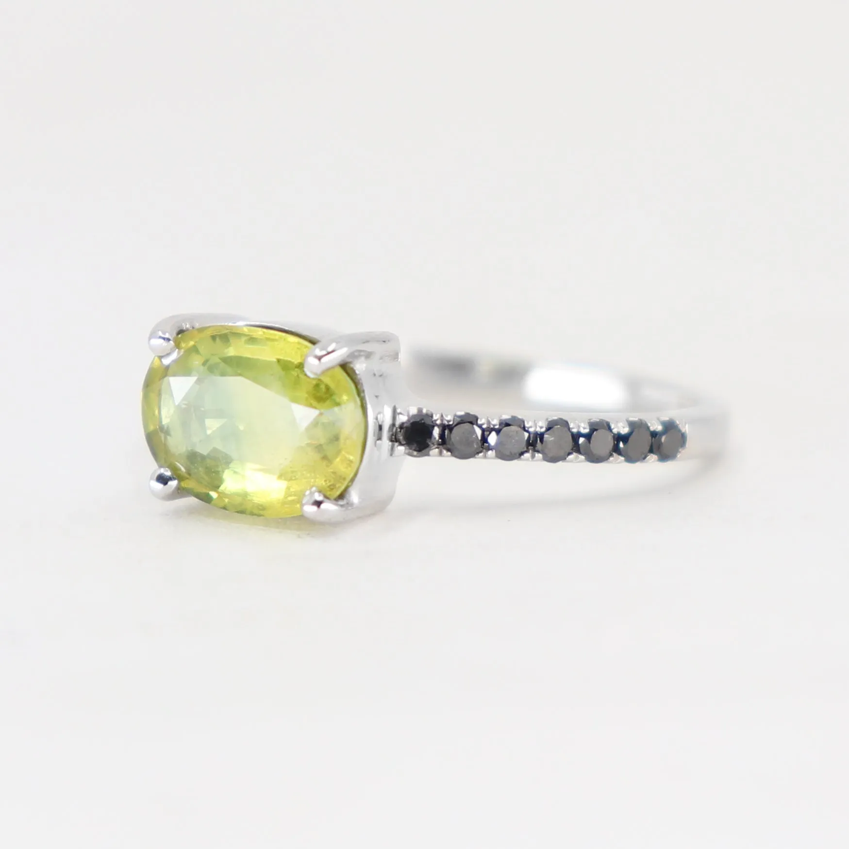 Yellow Sapphire and Black Diamond